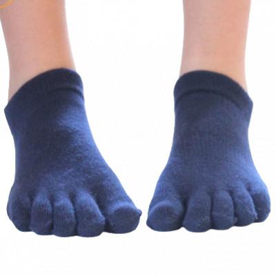 ふるさと納税 海陽町 【子供サイズ19〜21cm/スニーカー丈/ネイビー】五本指消臭ソックス5足セット