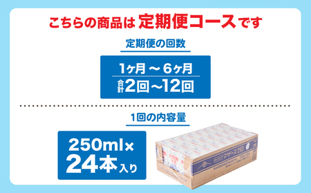 牛乳 常温保存 【12ヶ月定期便】大阿蘇牛乳 計288本 1ケース（250ml×24本）×12回 大阿蘇牛乳 熊本牛乳 成分無調整牛乳  ロングライフ牛乳