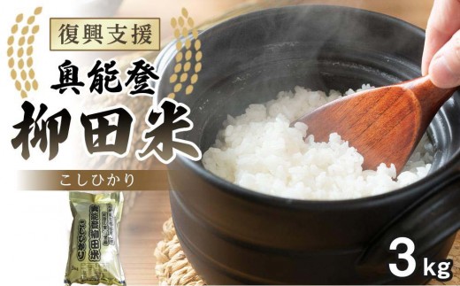【復興支援】【令和7年度産】奥能登柳田米Ｅこしひかり 3kg【先行受付】