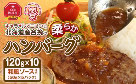 キャラメルオニオンと北海道産合挽の柔らかハンバーグ（120g×10）和風ソース付 _01226