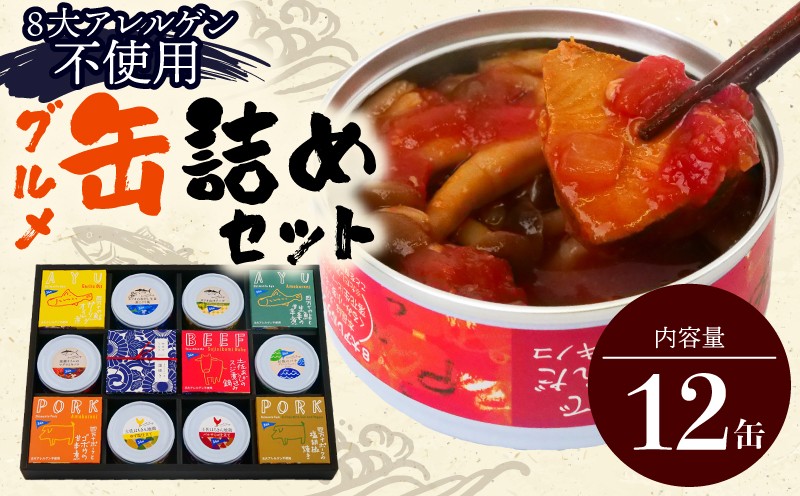 
            高知 詰合せ グルメ 缶詰 12缶 セット 詰め合わせ 鮎 鰹 かつお まぐろ 鰻 あかうし 四万十ポーク 地鶏 防災 災害 備蓄 非常食 おかず プレゼント ギフト 魚 魚介類 海鮮 惣菜 肉 豚肉 ふるさと納税缶詰 ［1300］
          