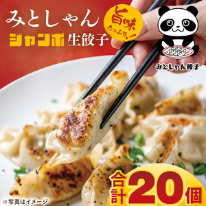 旨味たっぷり！本場プロの中華料理人が作る みとしゃんジャンボ餃子 20個【香香 シャンシャン 中華 人気 老舗 焼き餃子 冷凍 ぎょうざ ギョーザ シューマイ簡単調理 惣菜 おかず 水戸市 茨城県】（CS-4）