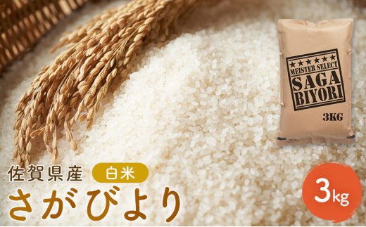 定期便 3回 米 さがびより 佐賀県産 白米 3kg 五つ星お米マイスター厳選 ご飯 お米 コメ こめ ※配送不可：離島