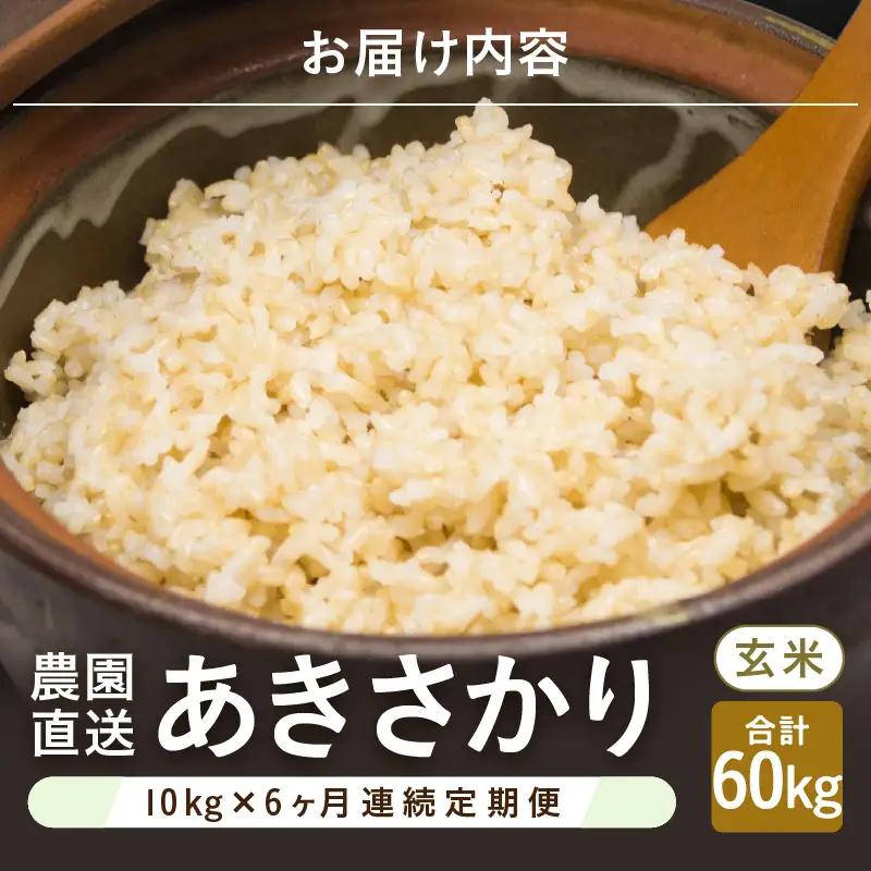 先行予約 令和8年産 新米 (玄米) 定期便 6ヶ月連続お届け あきさかり 10kg (5kg×2袋) × 6回 計60kg ブランド米 米 2026年10月上旬以降順次発送 [K-8912_02]
