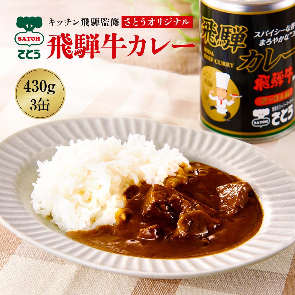 【ふるさと納税】飛騨牛 入り カレー 3缶 キッチン飛騨 監修 さとうオリジナル ビーフカレー ファミリーストアさとう CY024 | 特産品 ギフト 贈答 プレゼント お中元 お歳暮