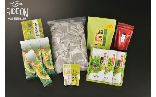 【お茶セット】牧之原産　自慢の逸品セット 抹茶入 玄米茶 深蒸茶 ほうじ茶べ にふうき和紅茶 粉末茶 ティーバッグお茶 茶 深蒸し茶 緑茶 カテキン 焙茶 ほうじちゃりょくちゃ紅茶こうちゃ国産和紅茶 国産 産地直送 農家直送 牧之原市 静岡県 ㈲山万茶業