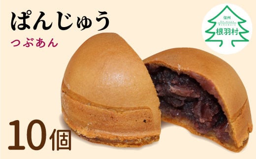 お茶によく合う！もちもち食感のつぶあん　ぱんじゅう  10個入り 5000円　粒あん あんこ 回転焼き お茶菓子 和菓子 スーツ ぱん 饅頭