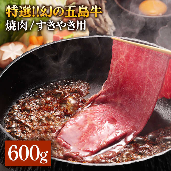 【ふるさと納税】特選 五島牛 焼肉・すき焼き用肩ロース600g 五島市/ニク勝 [PBF002] やきにく 焼肉 すきやき 牛肉 牛 にく 肩ロース 国産