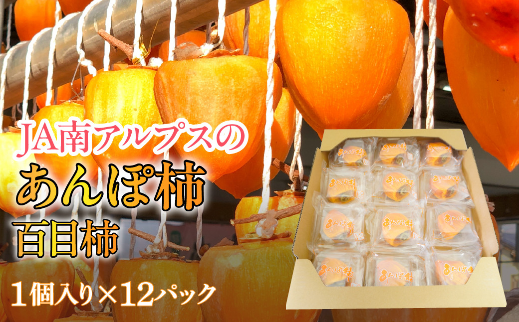 ＜2026年発送先行予約＞あんぽ柿【百目柿】［1個入り×12パック］ ALPAA019