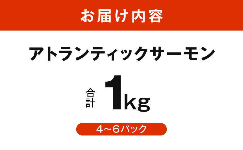 【スピード発送】アトランティックサーモン 1kg【小分け ポーション 柵切り 刺身 魚介 海鮮 さーもん 生食 訳あり サイズ不揃い】 G3528