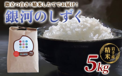 令和7年産 新米  銀河のしずく 5kg 【農薬節約栽培】せいぶ農産米 岩手 ブランド米 岩手県 北上市 D0550 国産 R7年 産 お米 こめ ライス 新米