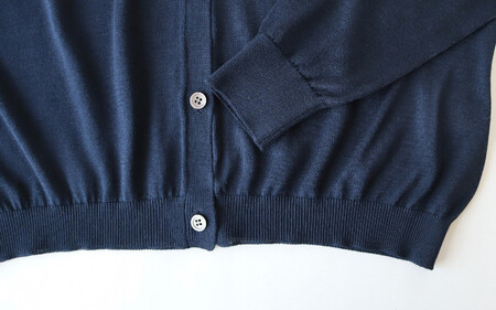 洗える シルクVネック ニットカーディガン アイボリー M レディース