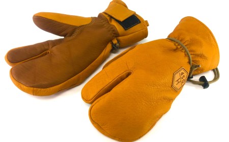 スキーグローブ 　三本指　キャメル　SS　