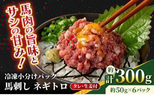 【フジチク】 馬刺し ネギトロ 約50g×6個（計約300g）タレ付き 馬 馬肉 肉 熊本県 【亀井通産 株式会社】 [AYBQ002]
