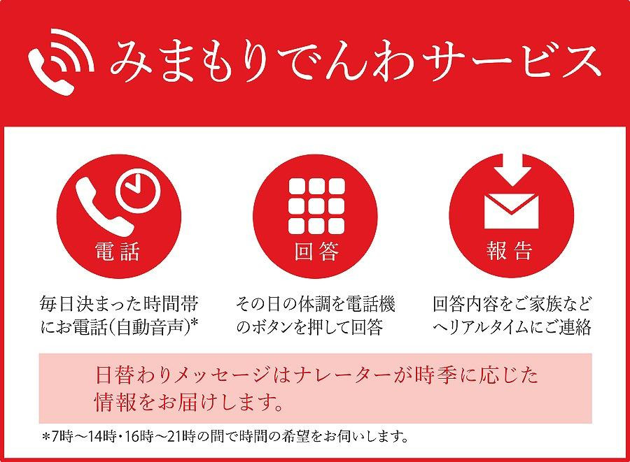 
◆郵便局のみまもりサービス「みまもりでんわサービス」（固定電話・6か月）【思いやり型返礼品】
