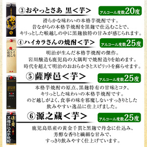 お好きな銘柄が選べる紙パック6本セット(1800mL×6本) 焼酎 本格焼酎 飲み比べ 【大隅家】 B187