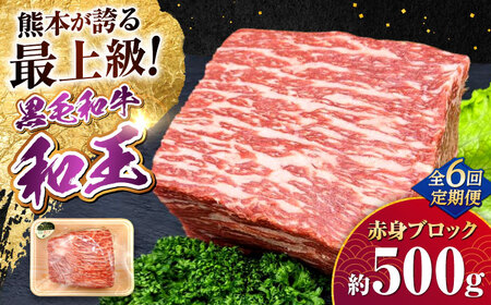 【全6回定期便】熊本県産A5等級 黒毛和牛 和王 赤身ブロック 約500g 計約3kg 牛肉ブロック[AYCH033]