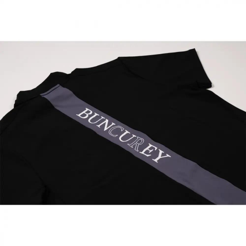 BUNCUREY　ゴルフウェア　バイカラー半袖モックネック（BM23SS-02-007）ブラック／サイズ4