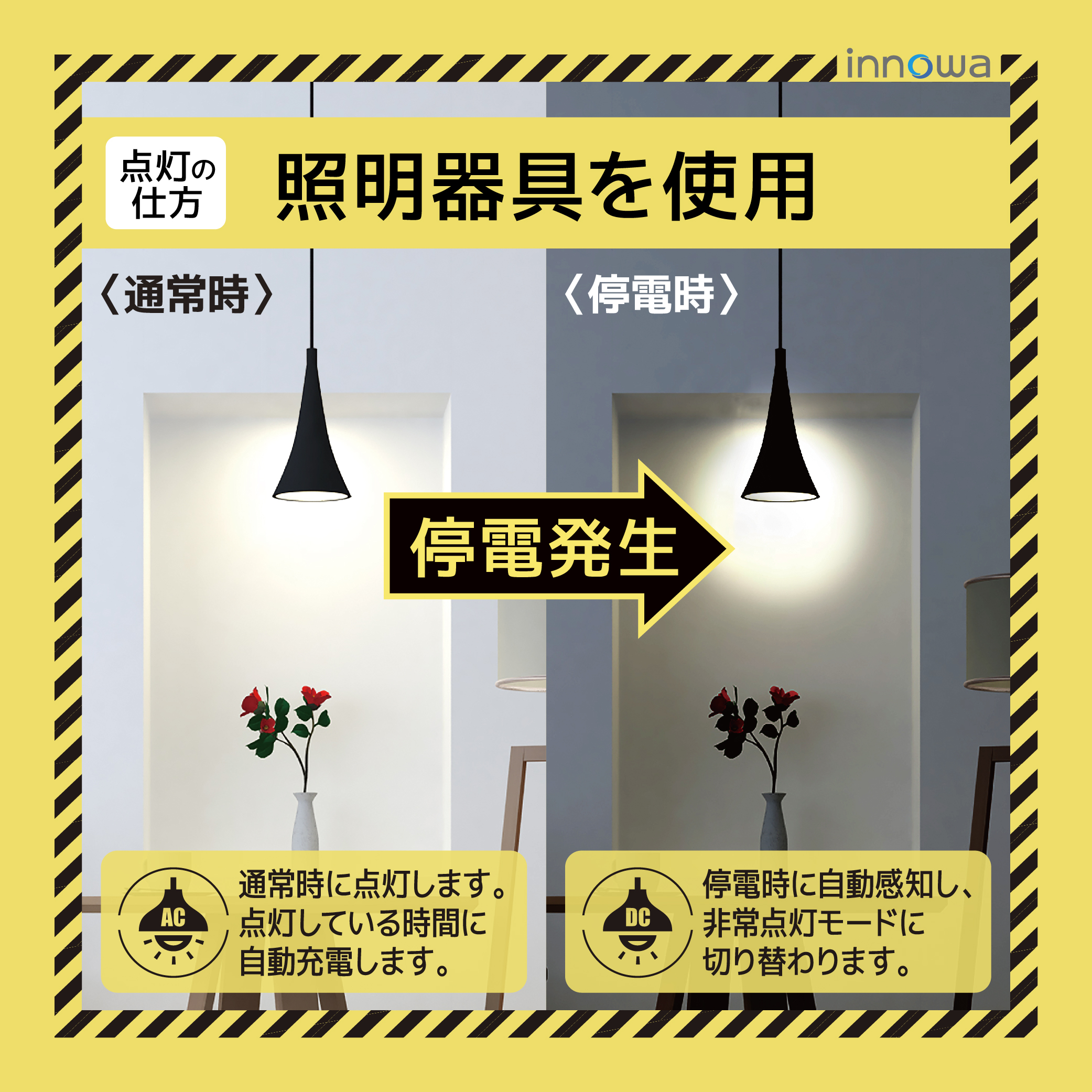 〈innowa〉防災LED電球（昼白色）