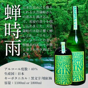 【数量限定】GEEKSTILL クラフトジン 蝉時雨 丹波山産ボタニカル 1100ml × 1本 ワールドジンアワード2026銅賞受賞 GIN ジン クラフトジン 国産 ボタニカル お酒 ギフト プレ