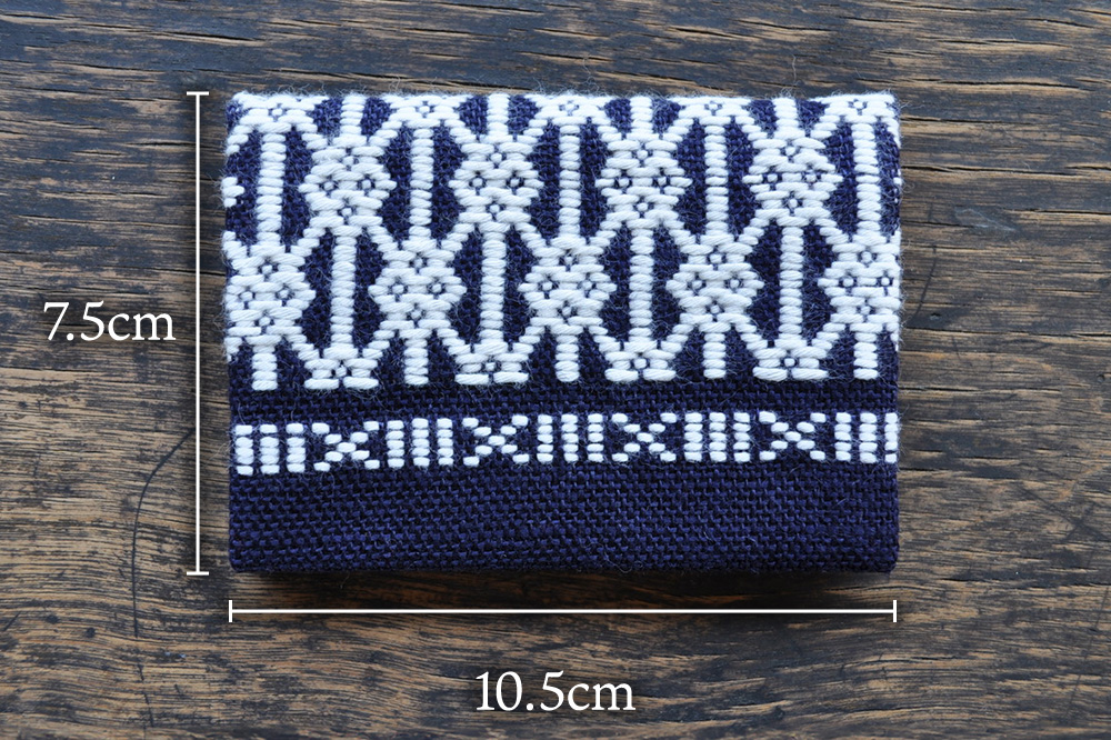 津軽こぎん刺し 二ツ折 名刺入 【民芸品 工芸品 伝統技術 日用品 雑貨 名刺入 】