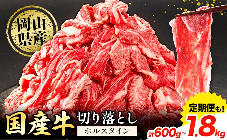 
                  牛肉 肉 国産牛 切り落とし ホルスタイン 大容量 小分け 600g～1.8kg 1パック 300g 定期便 有 3ヶ月 6ヶ月 《30日以内に出荷予定(土日祝除く)》岡山県産 岡山県 笠岡市 お肉 にく カレー 牛丼 牛肉 切り落し 小分け 切落し 牛肉 小分け 牛肉
                