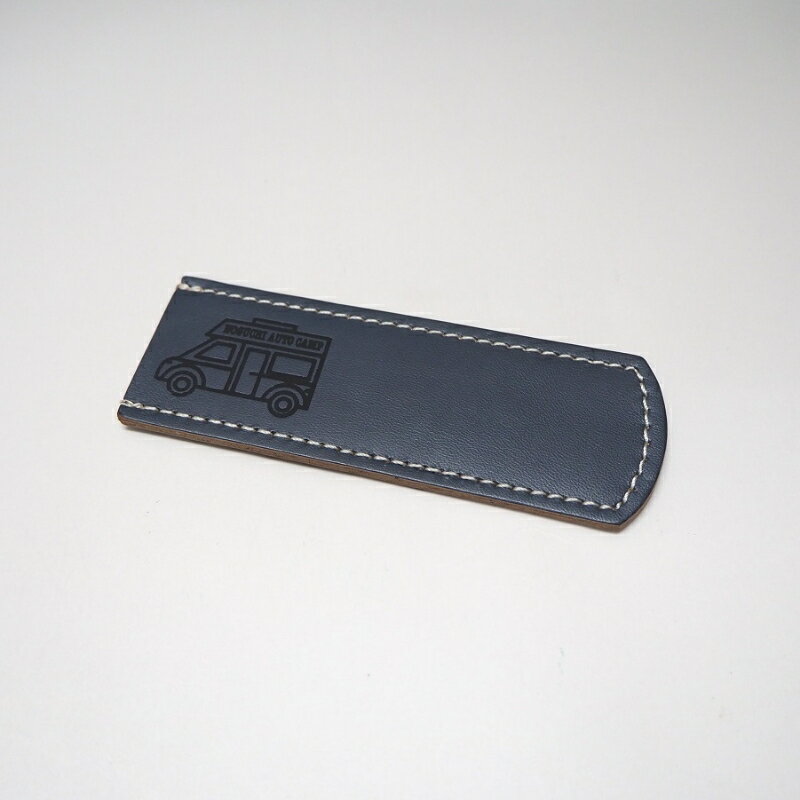 【ふるさと納税】キャンピングカーロゴがお洒落！　牛革ハンドルカバー　NV