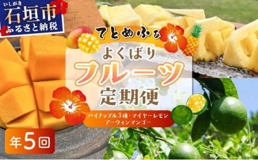 
                  島のおいしいを贅沢に！大満足のパイナップル3種とマンゴー、マイヤーレモンの定期便　年5回に分けてお送りします 《2027年4月中旬以降発送》TF-088-t05
                