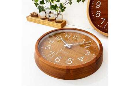 KATOMOKU muku clock 木製掛け時計（ウォールナット）km-46WA