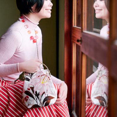 ふるさと納税 京都市 【亥之吉】ベンリーがま口「ゆりあざみ」2wayがま口バッグ