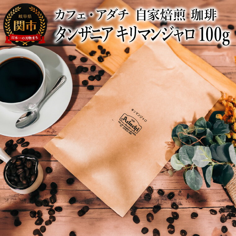 【ふるさと納税】コーヒー豆　タンザニア　キリマンジャロ　100g （約10杯分）　～ カフェ・アダチ 自家焙煎 珈琲 コーヒー 豆 （粉にもできます） ドリンク 飲料 カフェアダチ