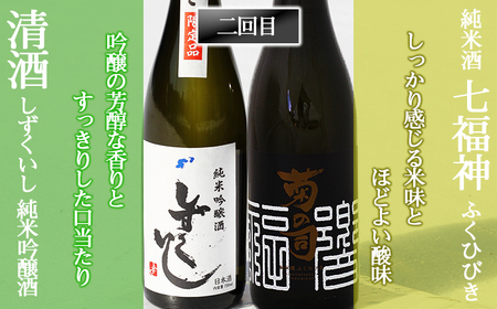 地酒 720ml×2種×2ヶ月連続発送 計4種 飲み比べ ／ 日本酒 特別純米酒 純米吟醸酒 純米酒 定期便 【あねっこ】