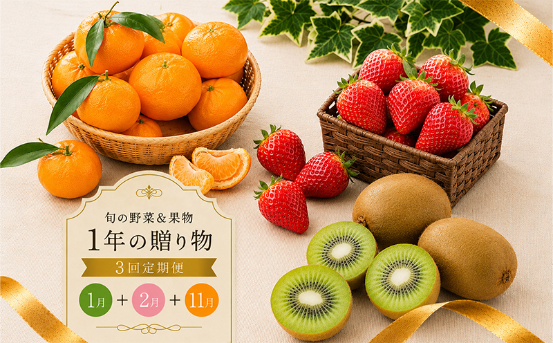 定期便 3回 いちご 苺 みかん キウイ 小原紅早生 香緑 さぬき姫 旬 季節 秋 果物 フルーツ 旬 旬のフルーツ 贈答用 ギフト プレゼント 香川県 丸亀市 香緑&さぬき姫&小原紅早生（31,00