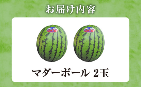 【関東地方までの配送】【令和7年産先行受付】北海道雨竜町産 小玉スイカ 「マダーボール」2玉 赤肉 スムージー スイカ割り 糖度高め 夏 キャンプ ピューレ 海水浴 すいか 西瓜 甘い 果物 フルーツ