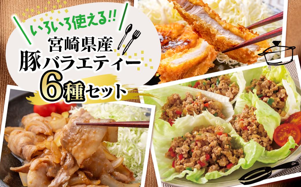 【2週間以内発送】宮崎県産豚肉 6種 バラエティ3kgセット＜1.6-41＞小分け スライス 鍋 トンカツ 餃子等