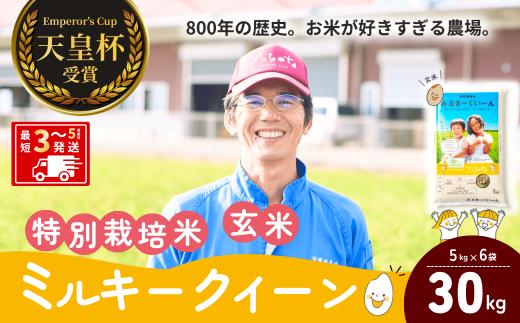 ミルキークイーン 特別栽培米 玄米 30kg  天皇杯受賞！横田農場の美味しいお米 | ミルキークイーン みるきーくいーん おこめ お米 米 こめ 玄米 特別栽培米 冷めてもおいしい 美味しい こだわり おにぎり 天皇杯 受賞 ブランド米 茨城県 龍ケ崎市産