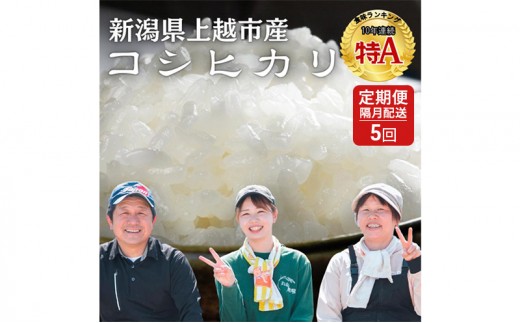 
                  隔月5ヶ月定期便 令和8年 新潟県産 特別栽培米 コシヒカリ 5kg 5キロ（5回配送 計25kg）10月配送開始 上越市 清里区 丸山農場 精米 従来品種 希少 こしひかり 限定 送料無料
                