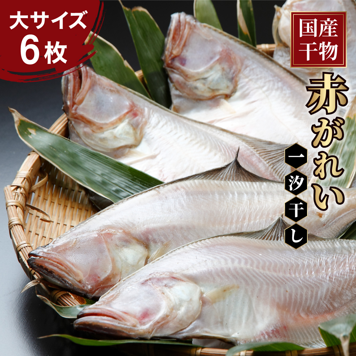 【国産】干物 赤がれい 一汐干し 大サイズ 6枚セット ＜数量限定＞【福井県産 かれい カレイ 干物 一夜干し 魚介類 無添加 保存料・着色料不使用】[007-a007] 【敦賀市ふるさと納税】