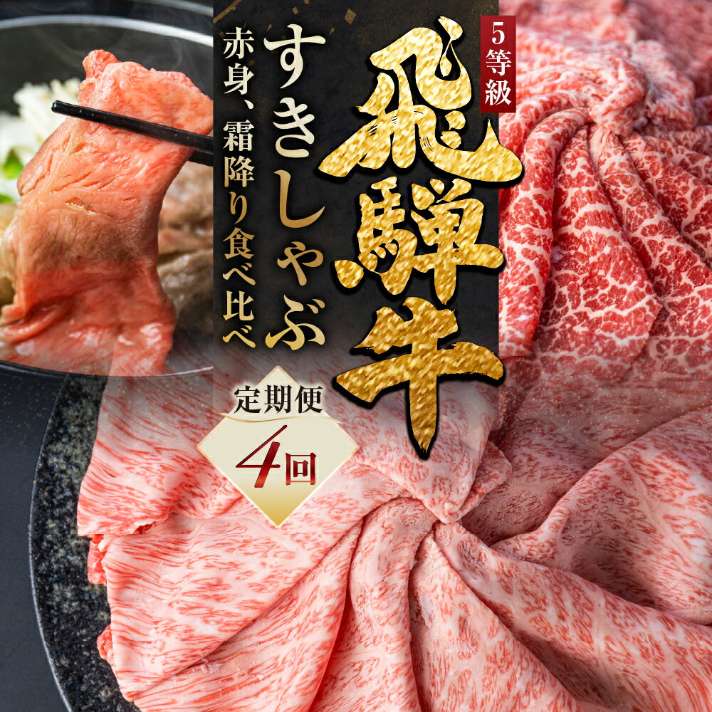 【ふるさと納税】飛騨牛すきしゃぶ定期便 4回 肉 定期便 たれ付 飛騨牛 5等級 しゃぶしゃぶ すき焼き 食べ比べ ウデモモ ロース お楽しみ定期便 4ヵ月 国産牛 国産 牛肉 肉 厳選 熟成 肉の沖村 飛騨市 10万円 100,000円 [Q2673] 10月 11月 12月 1月 定期便 固定月定期便