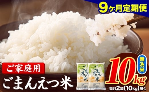 【9ヶ月定期便】 米 無洗米 ごまんえつ米 10kg 5kg×2袋 米 こめ 定期便 家庭用 備蓄 熊本県 長洲町 くまもと ブレンド米 熊本県産 訳あり 常温 配送 《1月から出荷開始》