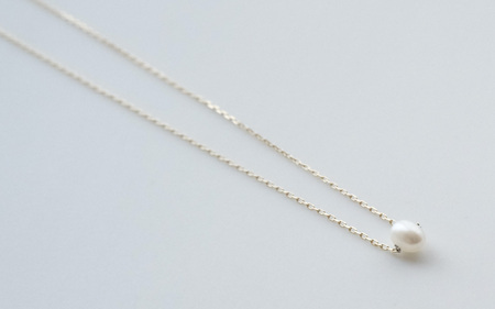 びわ湖真珠ひと粒付き ネックレス　K10YG 40cm [JS002]