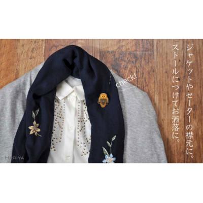 ふるさと納税 加賀市 ふくろう蒔絵 黒蝶貝ブローチ 型取 |  | 01