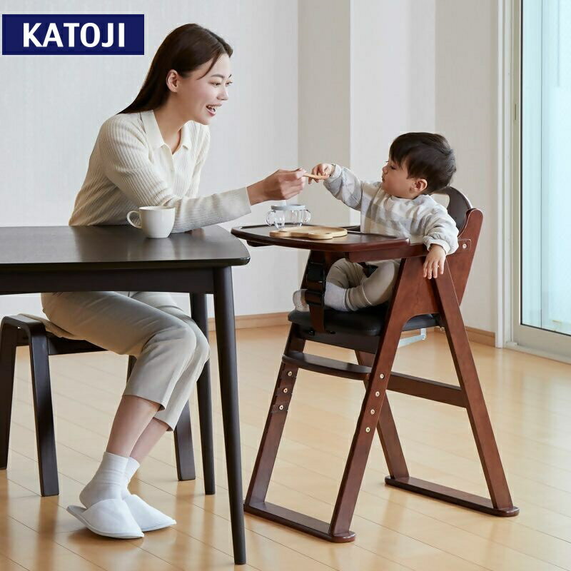 【ふるさと納税】カトージ 木製ワイドハイチェア ステップ切り替え（アジャスター付） （ブラウン） | KATOJI 子ども 子供 赤ちゃん 幼児 椅子 ブランド 子育て 家具 折りたたみ ハイチェア キッズチェア チャイルドチェア 木製 子供用 ブラウン アジャスター ステップ