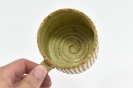 京焼「遙白釉木賊紋マグカップ」【ピスタチオグリーン】1個〈マグカップ 食器