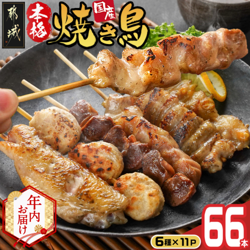 【年内お届け】職人串打ちの本格焼き鳥66本!!≪2025年12月15日～31日お届け≫_MJ-3312-HNY