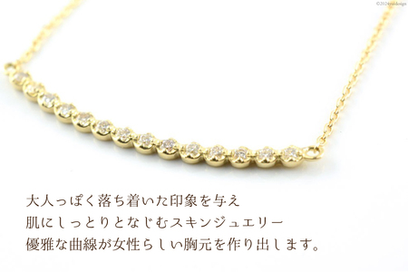 ダイヤモンド ライン ネックレス [シエロ 山梨県 中央市 21470923] イエローゴールド ダイヤ 18k 18金 pendant ライン 華奢 シンプル No.238600y