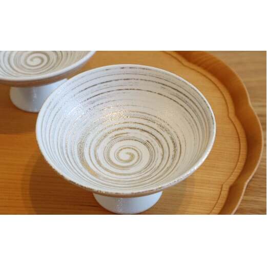 有田焼 Desert Cup 2個セット【まるふく】食器 器 うつわ ゴールド おしゃれ デザートカップ ギフトセット 小鉢 ペアセット A18-107_イメージ2
