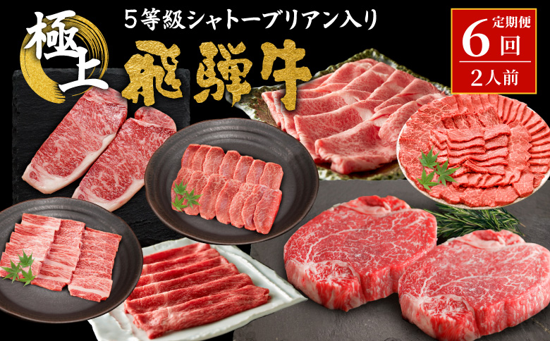 飛騨牛 5等級シャトーブリアン入り 極上6回定期便 すき焼き しゃぶしゃぶ ステーキ 焼肉 BBQ モモ カタ ロース 肩ロース カタロース カルビ シャトーブリアン 希少部位 贅沢 6ヶ月 定期 定期便 飛騨 飛騨牛 牛 肉 和牛 黒毛和牛 ブランド牛 養老ミート