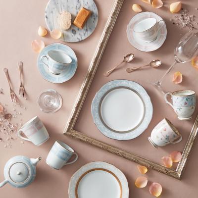 ふるさと納税 みよし市 ノリタケ【ハンプシャーゴールド&プラチナ】23cmアクセントプレートペア(色変り) |  | 03