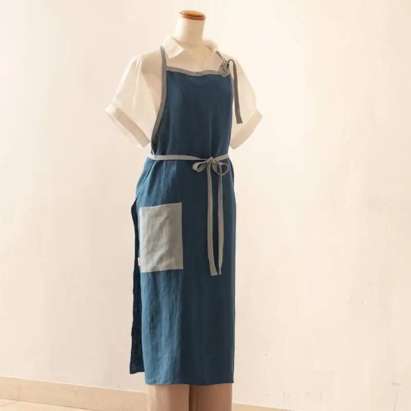 エプロン lithuania linen Apron／リトアニアリネン ブルー